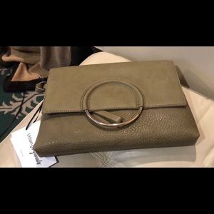 Anthropologie vegan leather clutch/wristlet NWT!!